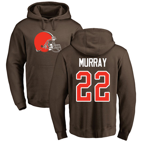 Men Cleveland Browns Eric Murray Brown Jersey #22 NFL Football Name and Number Logo Pullover Hoodie Sweatshirt